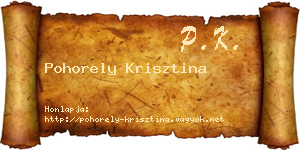 Pohorely Krisztina névjegykártya